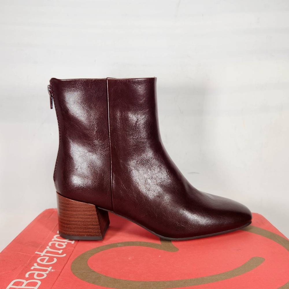 Baretraps Ankle Boot Women Size 6 Bloodstone Square Toe Block Heel Zip Bootie